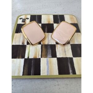 Heaven Mayhem Gold Edge/Light Pink Earrings Womens Jewelry New Never Worn